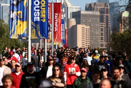 Fans arrive ahead of the NFL match in Melbourne.